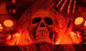 calaveras en el hotel del terror